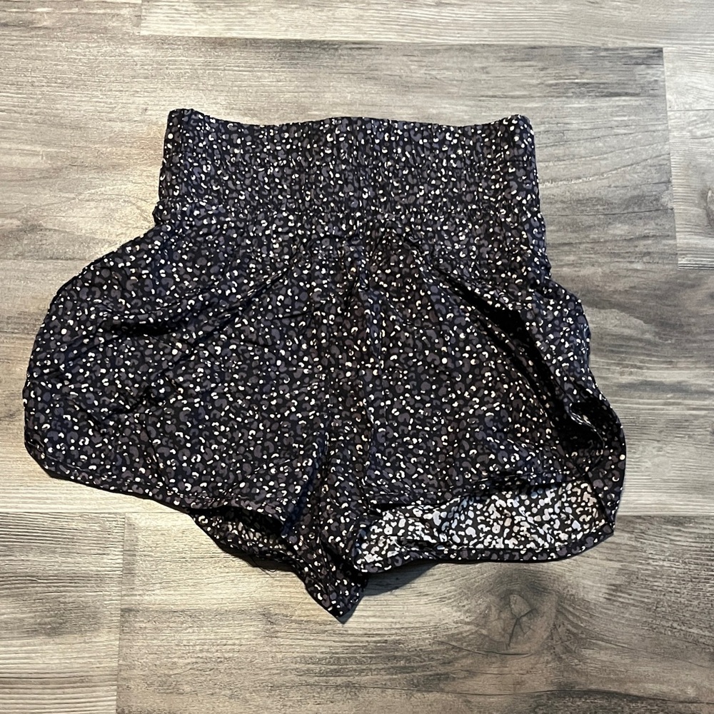 FP Movement by Free People High Waist black Patterned Shorts